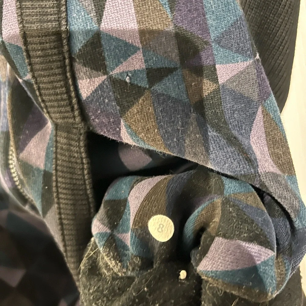 lululemon athletica Black & Purple Geometric Hooded zip up sweater - Picture 6 of 8